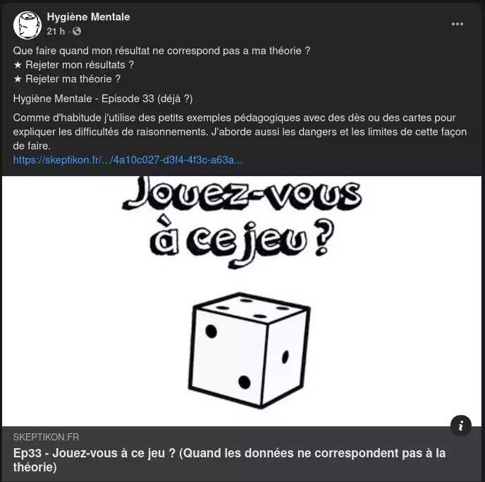 Lien vers le post sur Facebook Exemple de lien Facebook